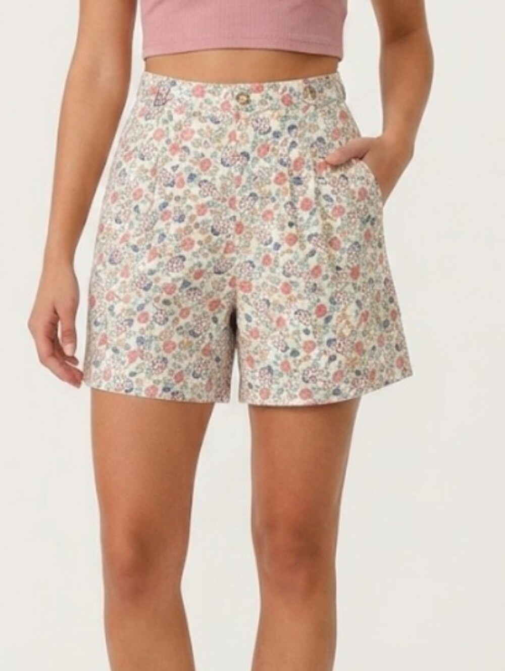 Petite Sophisticate Vintage Floral Shorts Size 4 High Waisted Cottagecore